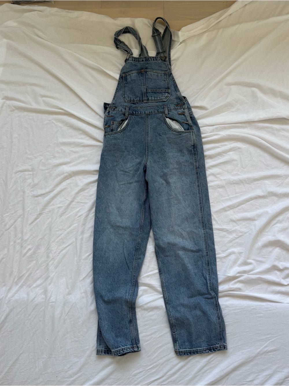 Brandy Melville Washed Blue Denim Overalls